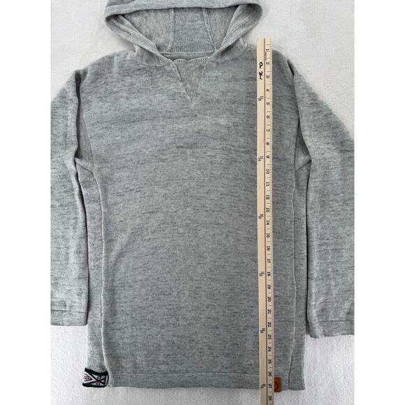 PAKA Hoodie Sweater Size Large Royal Alpaca Wool Gray Handknit Peru L Unisex - Picture 7 of 8
